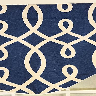 Oblique Cornice 100% Cotton Rod Pocket Lined Window Valance 50" x 17" Navy