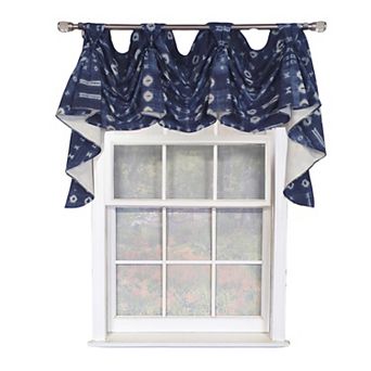 Pulsar 3-S Victory 100% Cotton Tab Top Swag Window Curtain 54" x 25" Navy
