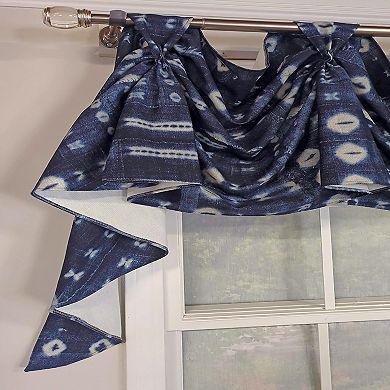 Pulsar 3-S Victory 100% Cotton Tab Top Swag Window Curtain 54" x 25" Navy