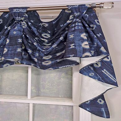 Pulsar 3-S Victory 100% Cotton Tab Top Swag Window Curtain 54" x 25" Navy