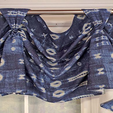 Pulsar 3-S Victory 100% Cotton Tab Top Swag Window Curtain 54" x 25" Navy
