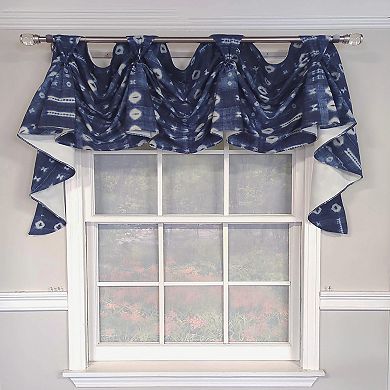 Pulsar 3-S Victory 100% Cotton Tab Top Swag Window Curtain 54" x 25" Navy