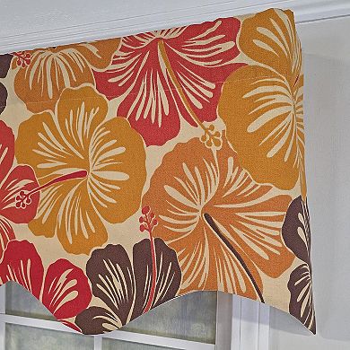 Wild Hibiscus Regal 100% Cotton Rod Pocket Lined Window Valance 50" x 17" Multi