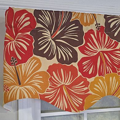 Wild Hibiscus Regal 100% Cotton Rod Pocket Lined Window Valance 50" x 17" Multi