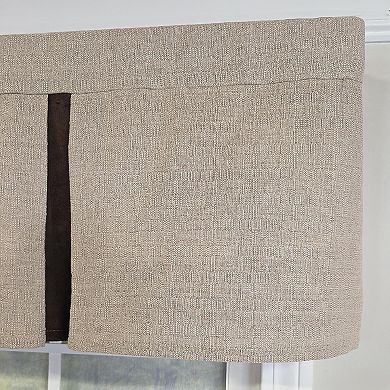 Denton Pleated 100% Cotton Rod Pocket Lined Window Valance 50" x 17" Taupe