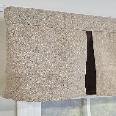 Denton Pleated 100% Cotton Rod Pocket Lined Window Valance 50" x 17" Taupe