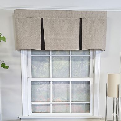 Denton Pleated 100% Cotton Rod Pocket Lined Window Valance 50" x 17" Taupe