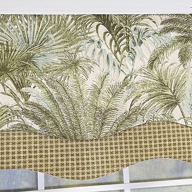 Helecho Glory 100% Cotton Rod Pocket Lined Window Valance 50" x 16" Green