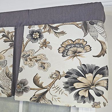 Zanzibar Pleated 100% Cotton Rod Pocket Window Valance 50" x 17" Gray