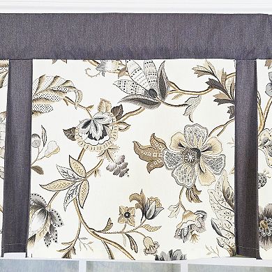Zanzibar Pleated 100% Cotton Rod Pocket Window Valance 50" x 17" Gray