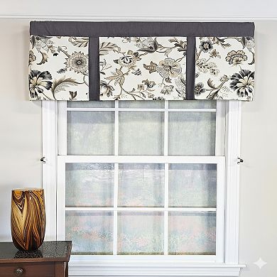 Zanzibar Pleated 100% Cotton Rod Pocket Window Valance 50" x 17" Gray