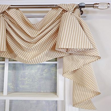 Colburn 3-S Victory 100% Cotton Tab Top Swag Window Curtain 54" x 25" Natural