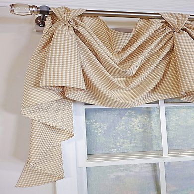 Colburn 3-S Victory 100% Cotton Tab Top Swag Window Curtain 54" x 25" Natural