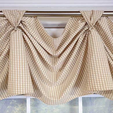 Colburn 3-S Victory 100% Cotton Tab Top Swag Window Curtain 54" x 25" Natural