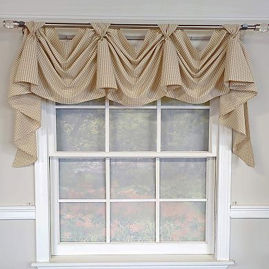 Colburn 3-S Victory 100% Cotton Tab Top Swag Window Curtain 54" x 25" Natural