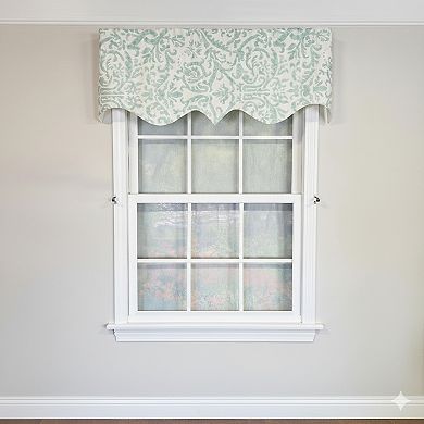 Flucky Regal 100% Cotton Rod Pocket Lined Window Valance 50" x 17" Blue