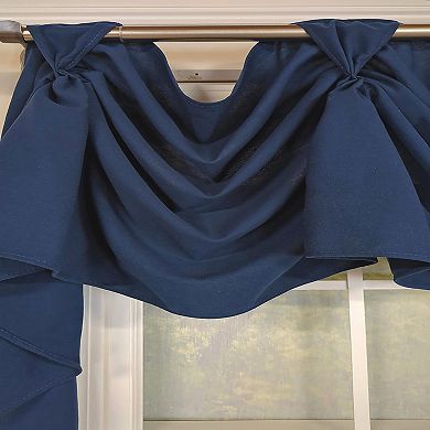 Classic Solid 3-S Victory 100% Cotton Tab Top Swag Window Curtain 54" x 25" Navy