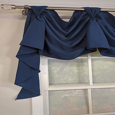 Classic Solid 3-S Victory 100% Cotton Tab Top Swag Window Curtain 54" x 25" Navy