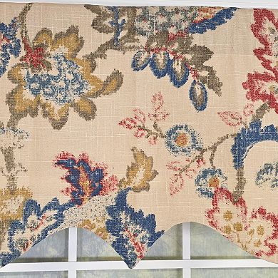 Silvia Regal 100% Cotton Rod Pocket Lined Window Valance 50" x 17" Multi