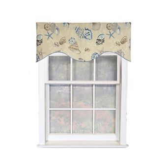 Beachbound Cornice 100% Cotton Rod Pocket Lined Window Valance 50" x 17" Blue