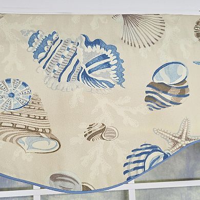 Beachbound Cornice 100% Cotton Rod Pocket Lined Window Valance 50" x 17" Blue