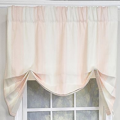 Faded Stripe Butterfly 100% Cotton Rod Pocket Lined Window Valance 50" x 17" Pink