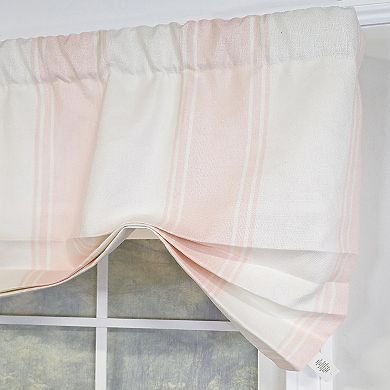 Faded Stripe Butterfly 100% Cotton Rod Pocket Lined Window Valance 50" x 17" Pink