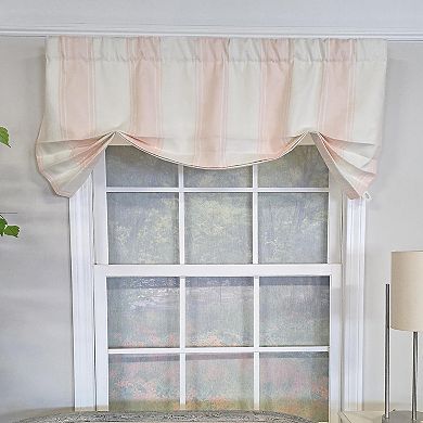 Faded Stripe Butterfly 100% Cotton Rod Pocket Lined Window Valance 50" x 17" Pink