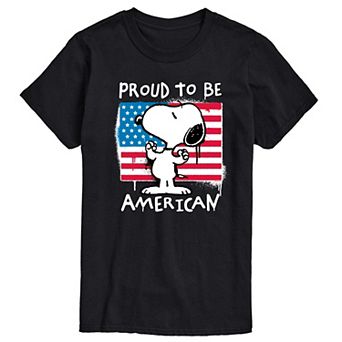 Men's Peanuts Snoopy Proud To Be American Graphic Tee