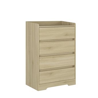 Modern 4 Drawer Dresser, Handle-Free Chest of Drawers for Bedroom