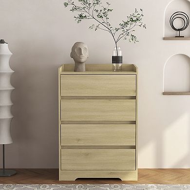 Modern 4 Drawer Dresser, Handle-Free Chest of Drawers for Bedroom