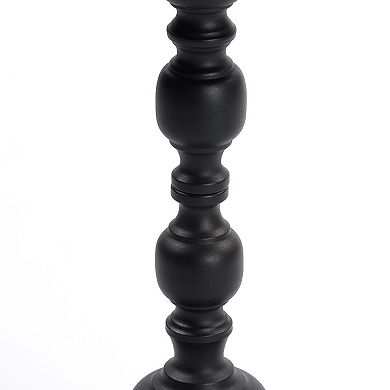 Metal Coffee Table End Table, Round 15.7" Diameter x 20" Height Side Table with Frost Black Ironwork