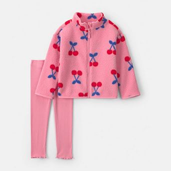 Toddler Girl Carter's 2 pc Cherry Fleece Jacket & Pants Set