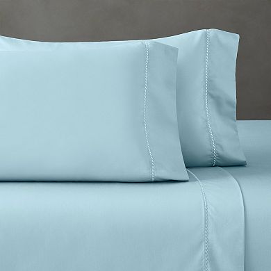 SUPERIOR Imperia 600 Thread Count Cotton Blend Dash Stitch Embroidered Hem Pillowcase Set