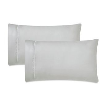 SUPERIOR Imperia 600 Thread Count Cotton Blend Dash Stitch Embroidered Hem Pillowcase Set