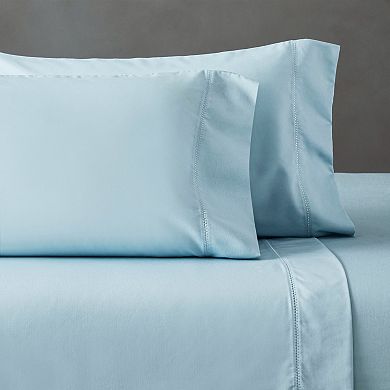 SUPERIOR Pandora 600 Thread Count Cotton Blend Dash Stitch Embroidered Hem Pillowcase Set