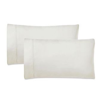 SUPERIOR Pandora 600 Thread Count Cotton Blend Dash Stitch Embroidered Hem Pillowcase Set