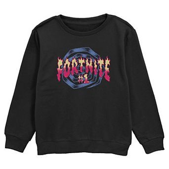 Boys 6-20 Fortnite Flaming Logo Crew Fleece Sweatshirt