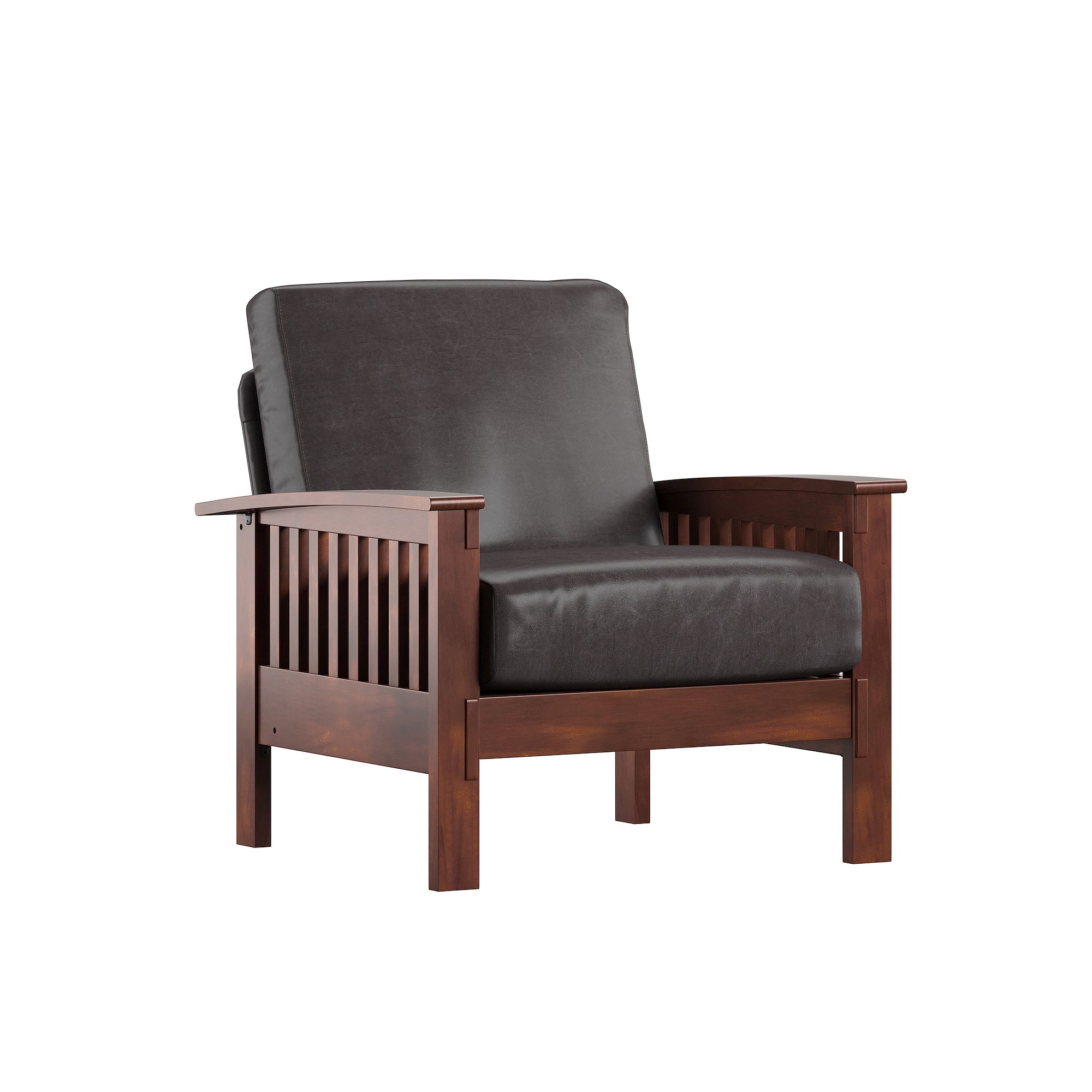 HomeVance Mission Chair, Dark Brown