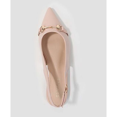 Berness Rio Patent Slingback Flats with Gold-Tone Bit