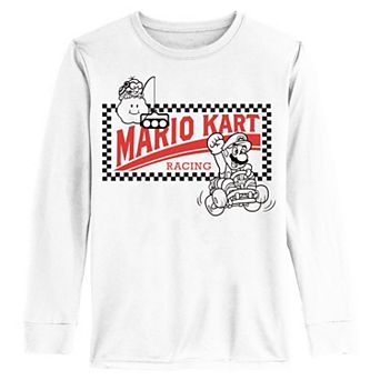 Boys 6-20 Nintendo Super Mario Kart Racing Long Sleeve Graphic Tee