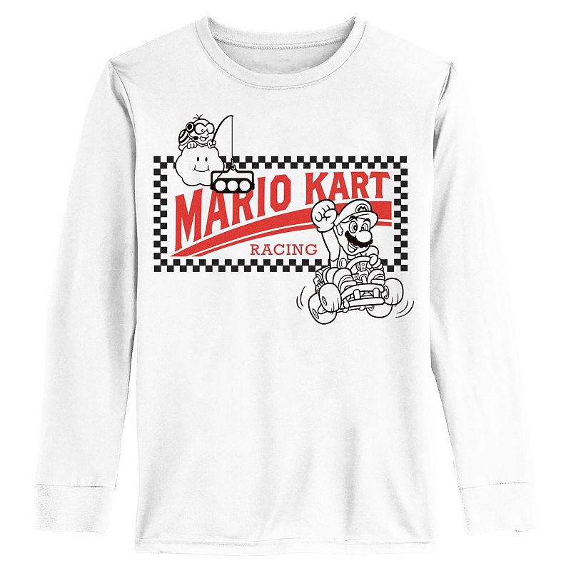 Boys 6-20 Nintendo Super Mario Kart Racing Long Sleeve Graphic Tee, Boy's, 