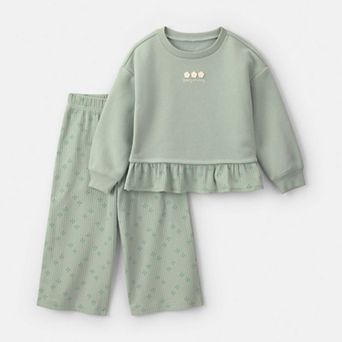 Baby Girl Carter's 2 pc Flower Fleece Sweatshirt & Pants Set