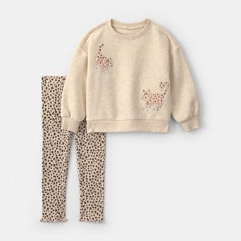 Baby Girl Carter's 2 pc Leopard Fleece Sweatshirt & Pants Set