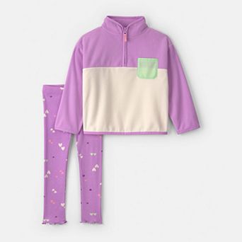 Baby Girl Carter's 2 pc Quarter Zip Fleece Pullover & Pants Set