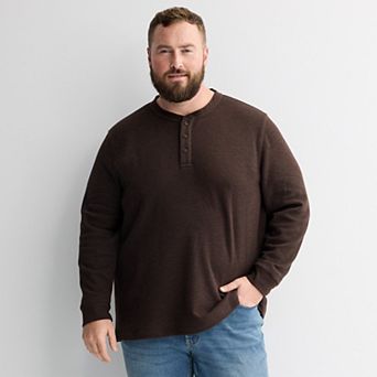 Big & Tall Sonoma Goods For Life® The Long Sleeve Textured Henley