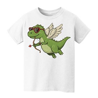 Kids 8-20 Dino Cupid Valentine's Day Graphic Tee