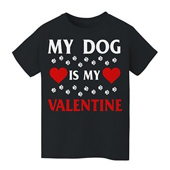 Kids 8-20 My Dog Is My Valentine Graphic Tee