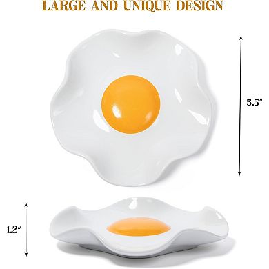 Fried Egg Ceramic Spoon Rest for stove top and kitchen counter, Dishwasher-Safe, decor