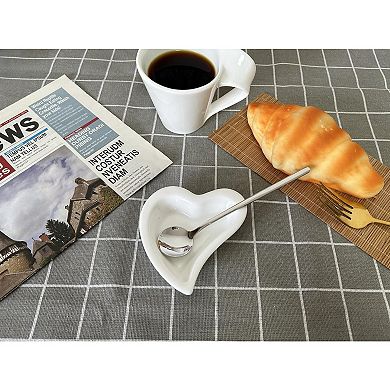 Coffee &Heart Cute Mini Tea Spoon and Rest Set for Coffee Bar Accessories